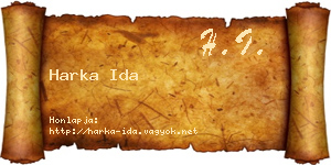 Harka Ida névjegykártya